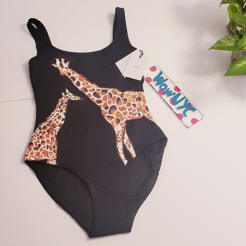 HP👙NEW $195 ONIA Giraffe Print Class High Cut Leg - Picture 2 of 7